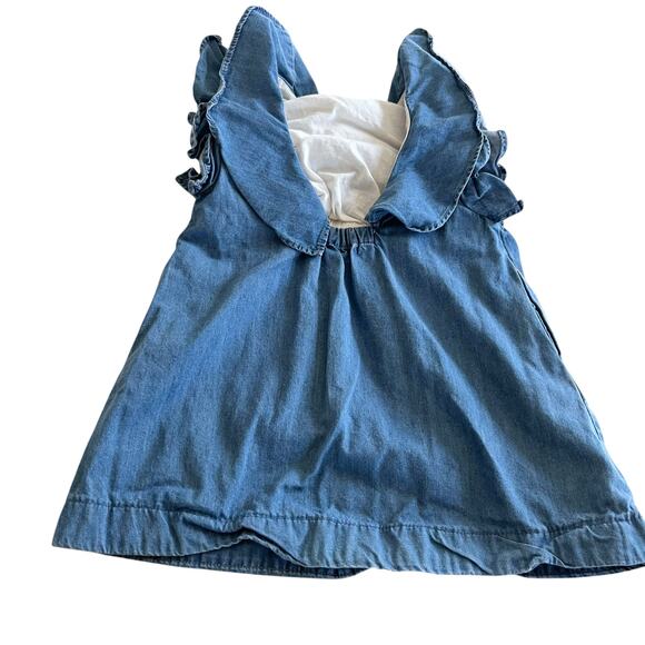 Crewcuts Girls Blue Denim Sleeveless Ruffle Dress size 2 - Picture 4 of 7